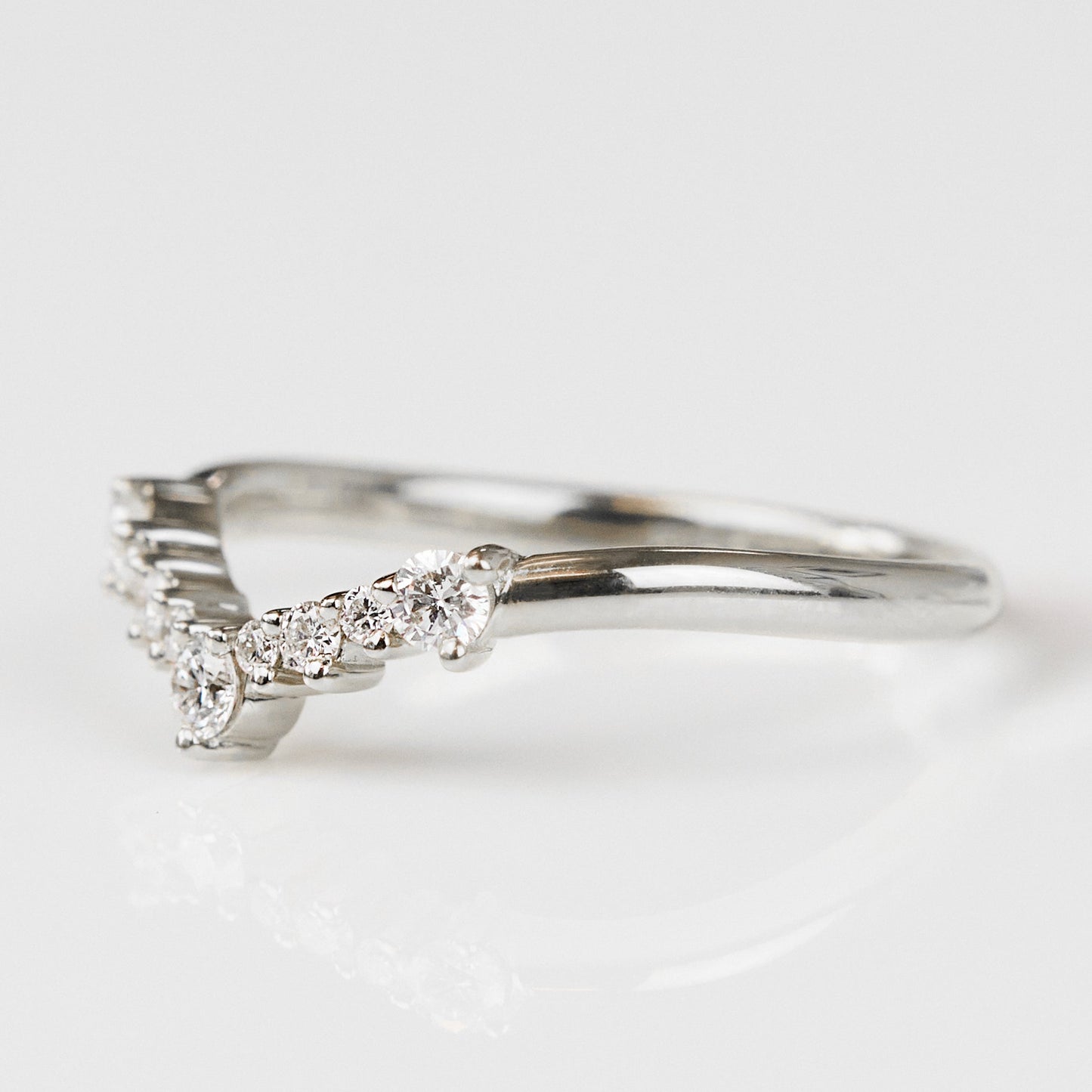 0.25 TCW Round Shaped Half Eternity Lab Grown Diamond Wedding Band