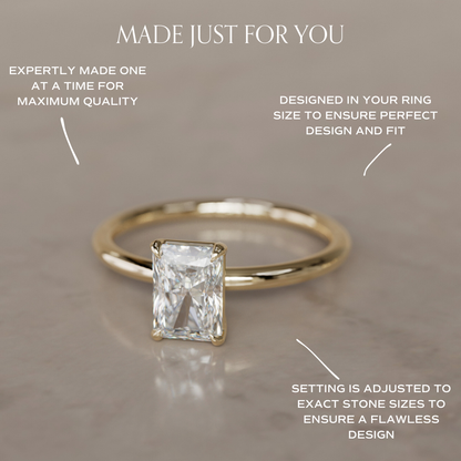 Marquise Shaped Three Stone Lab Grown Diamond Engagement Ring