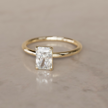 Marquise Shaped Three Stone Lab Grown Diamond Engagement Ring