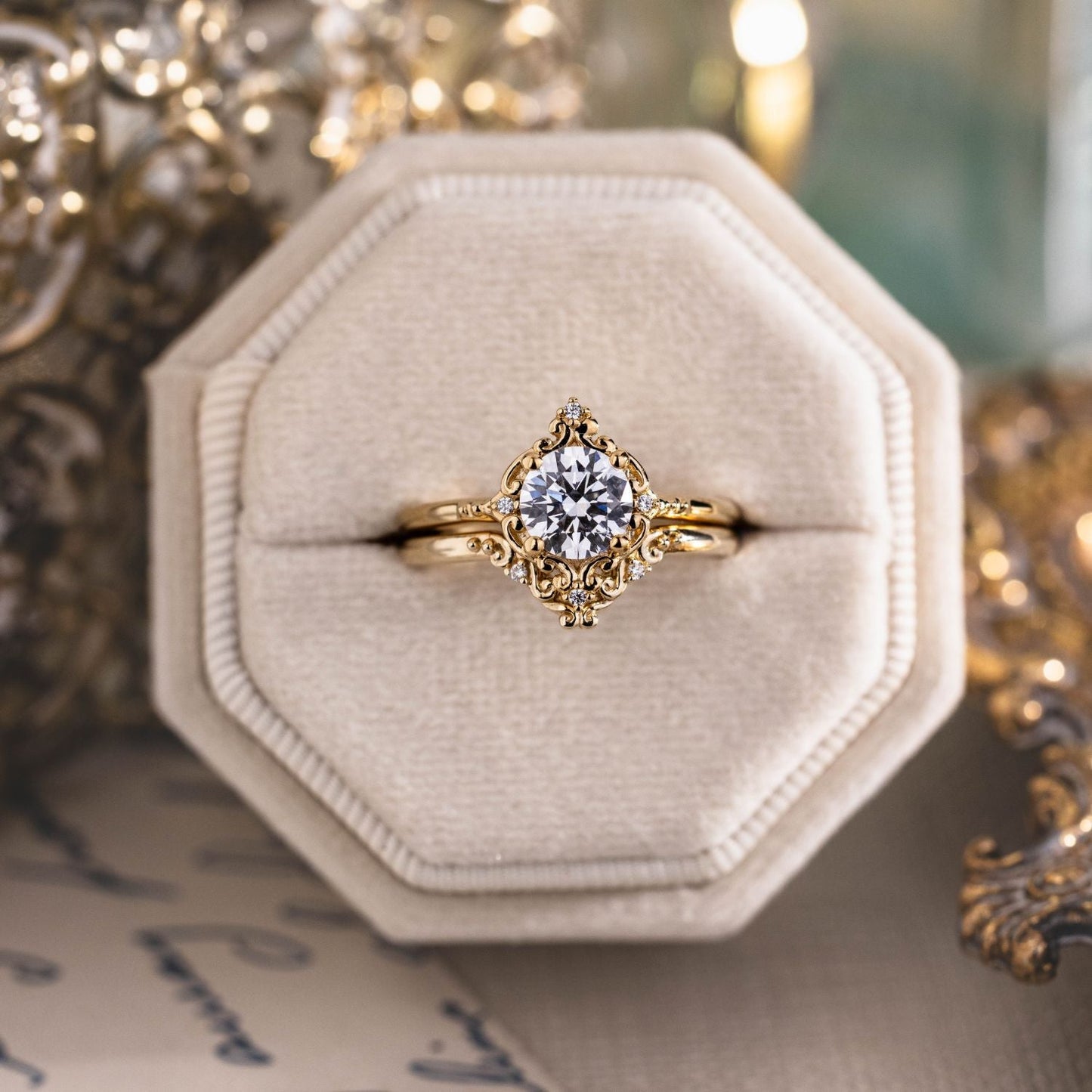 Marquise Shaped Three Stone Lab Grown Diamond Engagement Ring