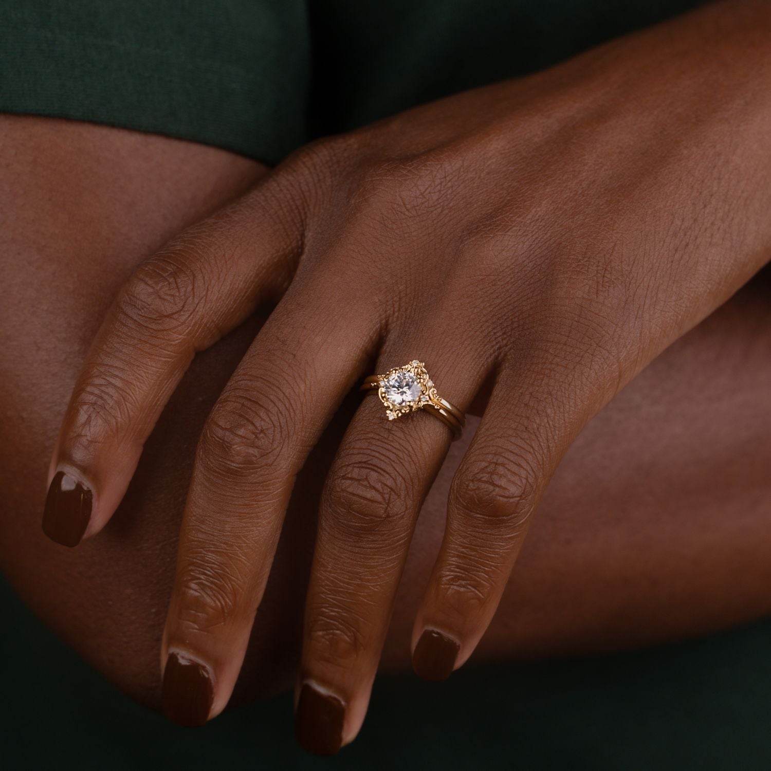 Marquise Shaped Three Stone Lab Grown Diamond Engagement Ring