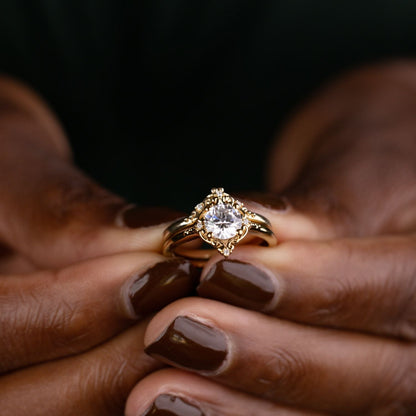Marquise Shaped Three Stone Lab Grown Diamond Engagement Ring
