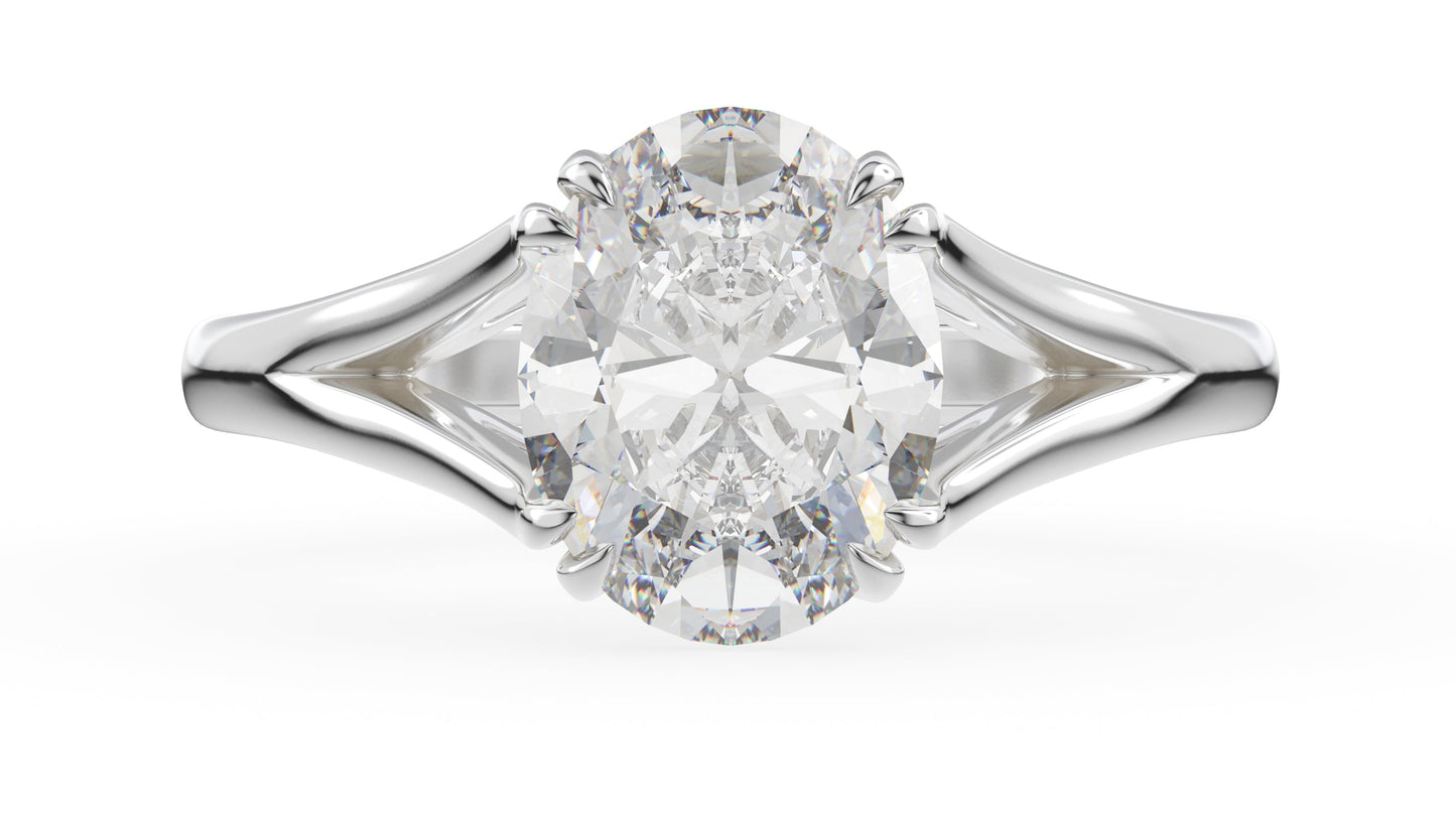 Marquise Shaped Three Stone Lab Grown Diamond Engagement Ring