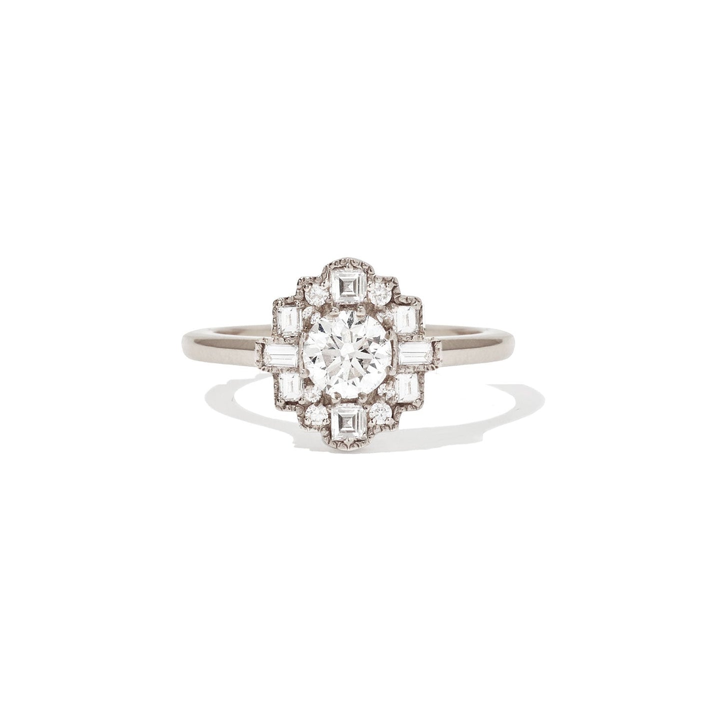 Marquise Shaped Three Stone Lab Grown Diamond Engagement Ring