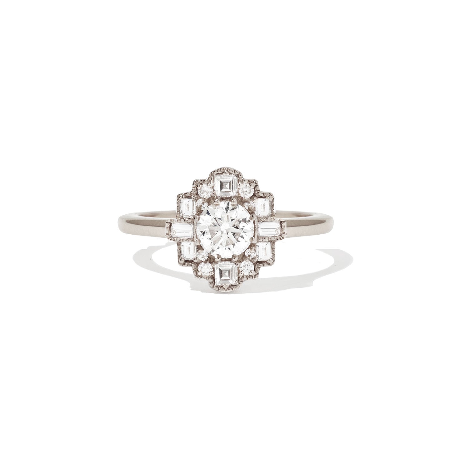 Marquise Shaped Three Stone Lab Grown Diamond Engagement Ring