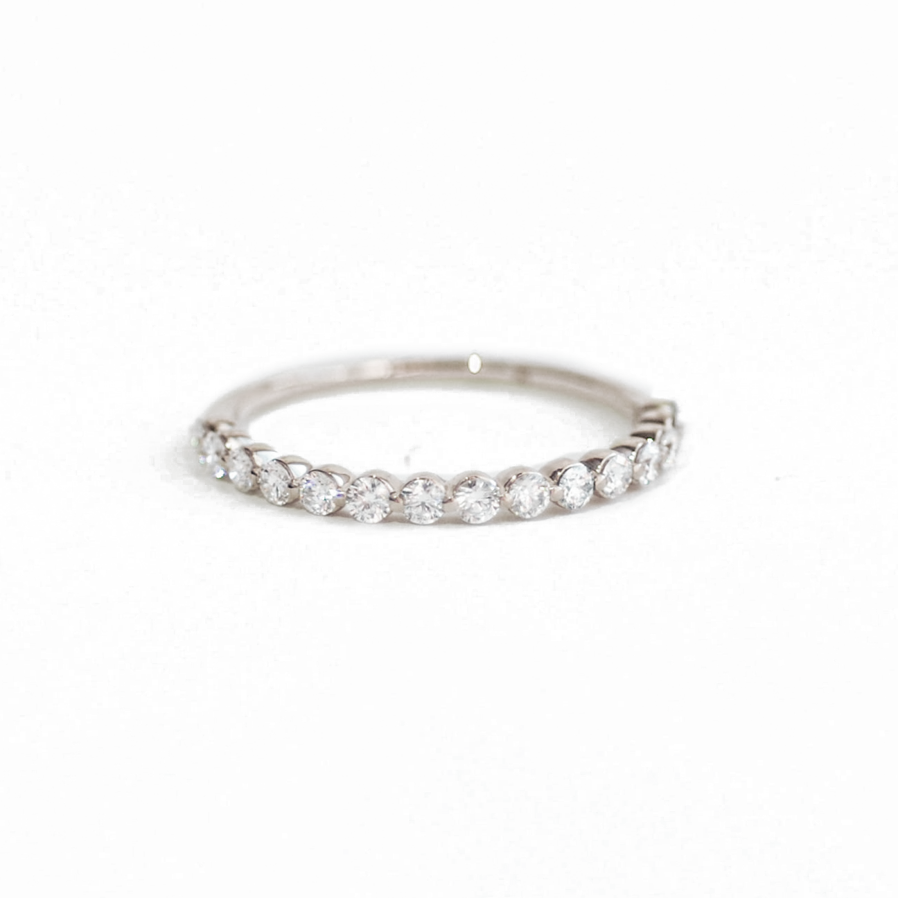 0.25 TCW Round Shaped Half Eternity Lab Grown Diamond Wedding Band