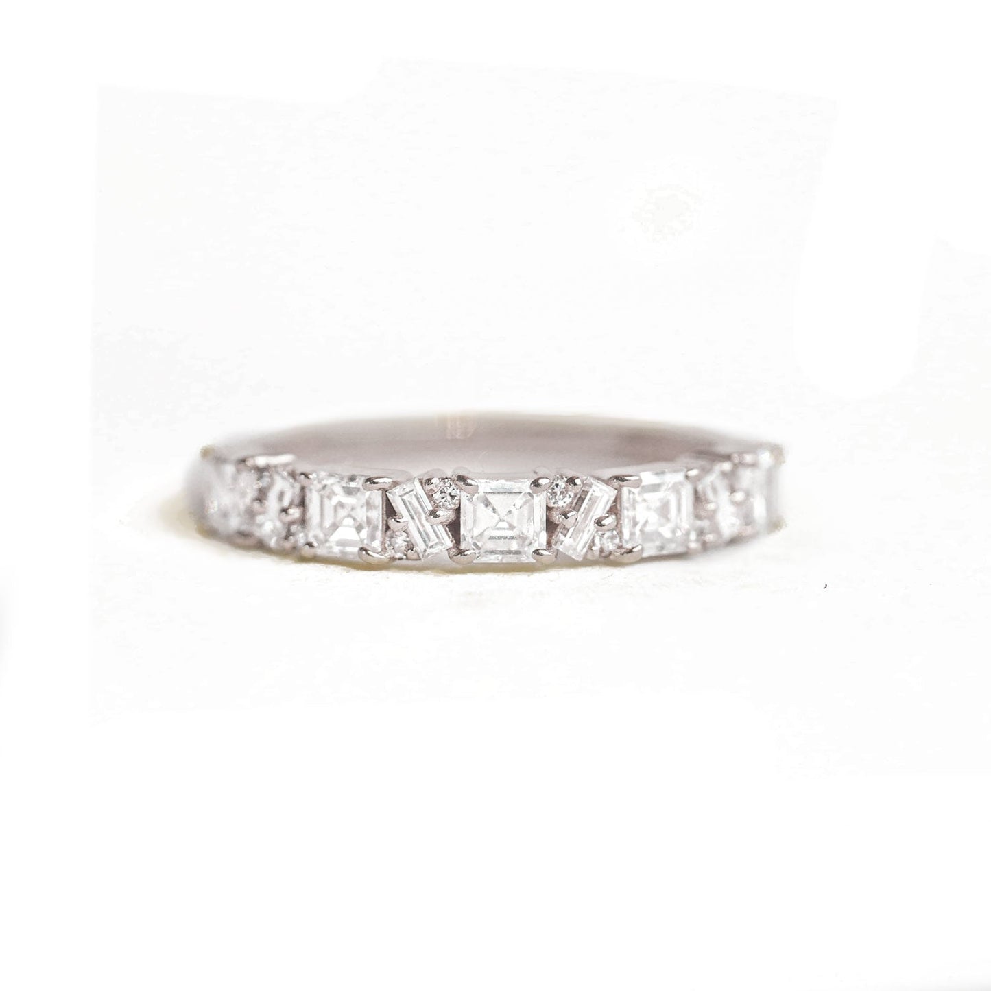 0.25 TCW Round Shaped Half Eternity Lab Grown Diamond Wedding Band
