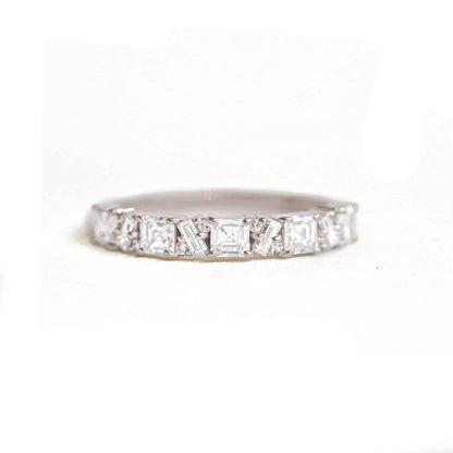 0.25 TCW Round Shaped Half Eternity Lab Grown Diamond Wedding Band
