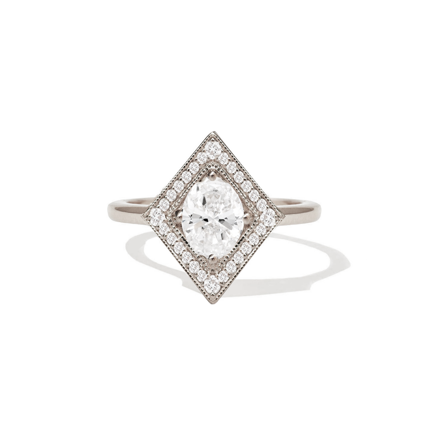 Marquise Shaped Three Stone Lab Grown Diamond Engagement Ring