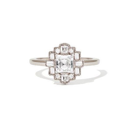 Marquise Shaped Three Stone Lab Grown Diamond Engagement Ring