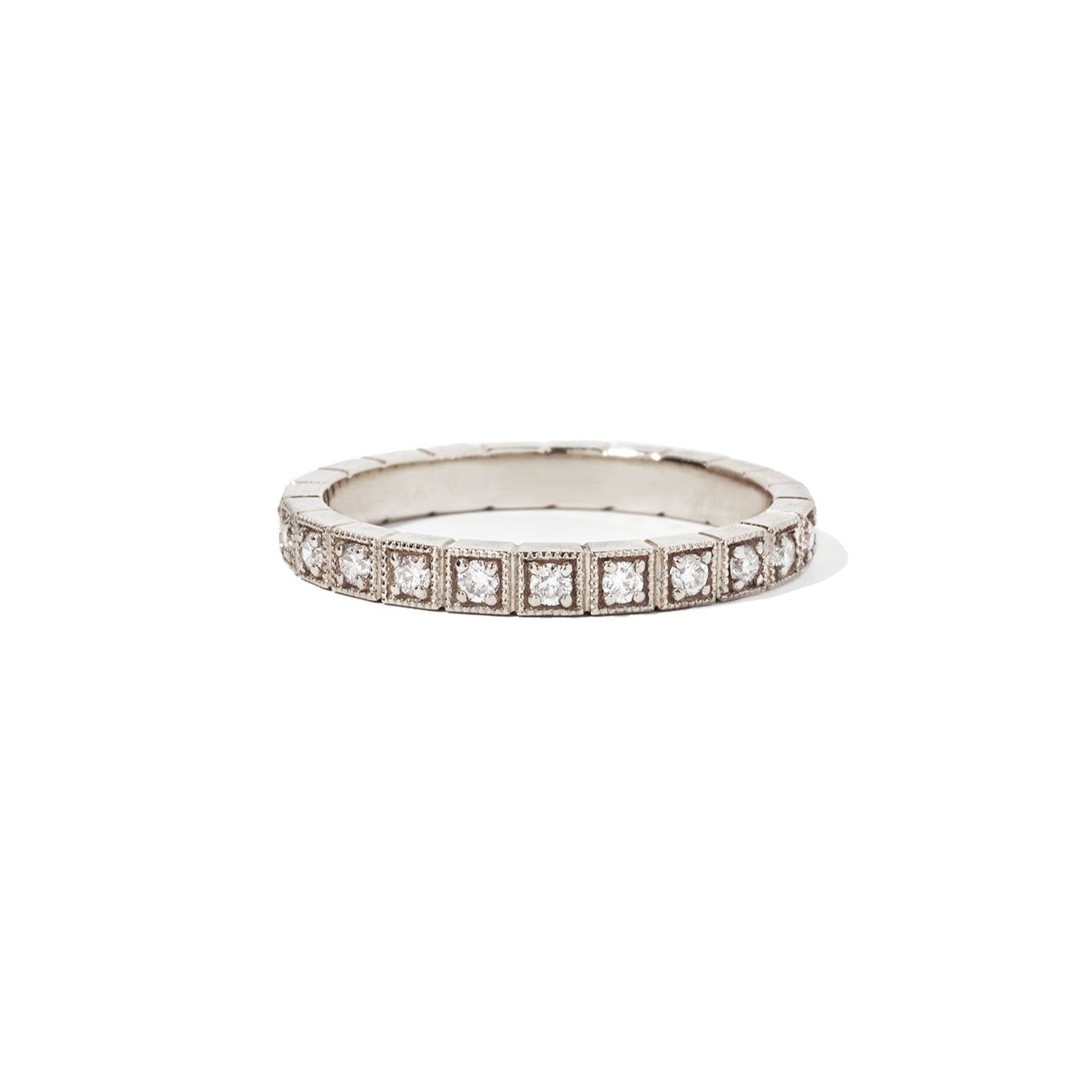 0.25 TCW Round Shaped Half Eternity Lab Grown Diamond Wedding Band