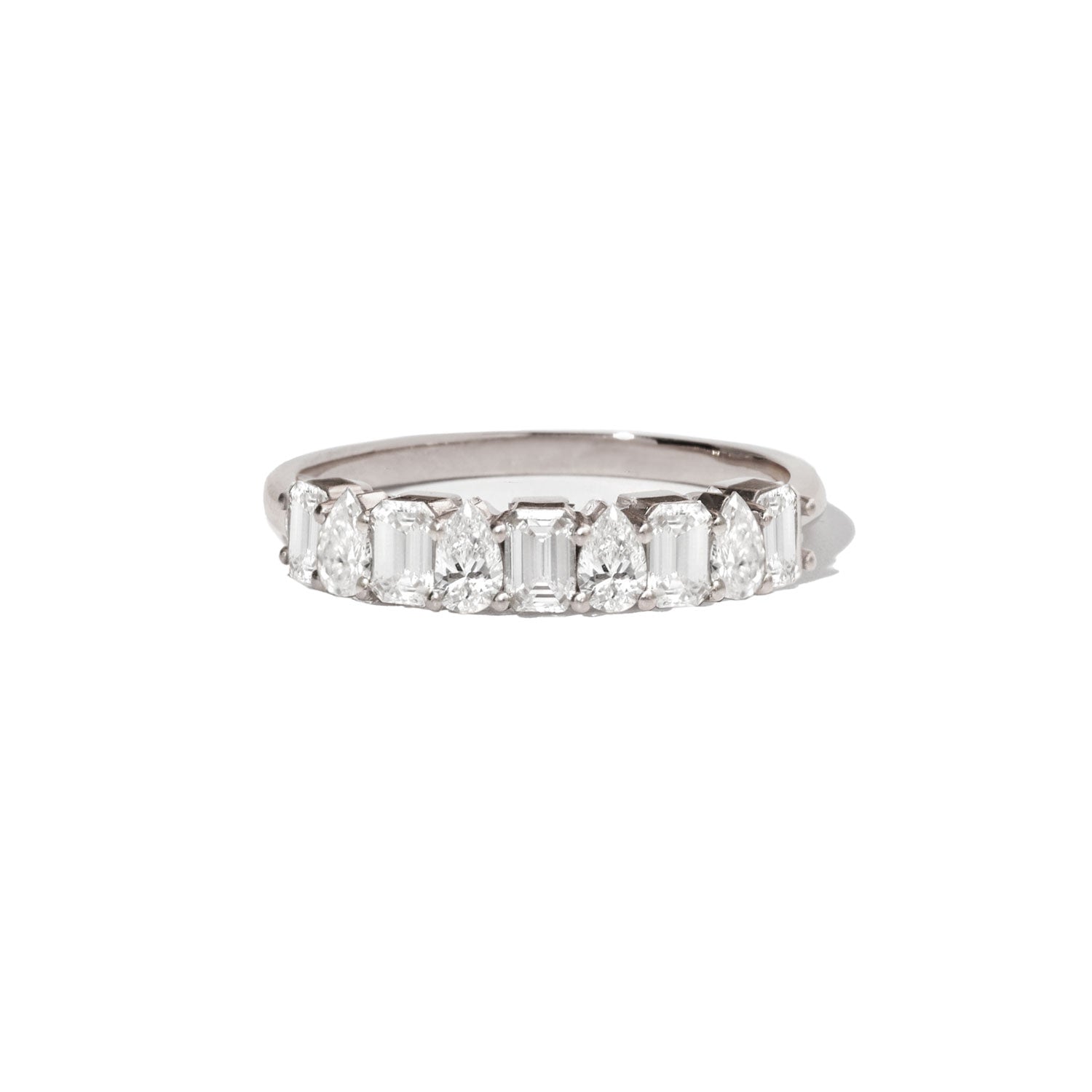 0.25 TCW Round Shaped Half Eternity Lab Grown Diamond Wedding Band