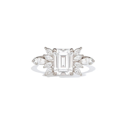 Marquise Shaped Three Stone Lab Grown Diamond Engagement Ring