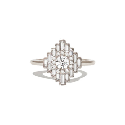 Marquise Shaped Three Stone Lab Grown Diamond Engagement Ring