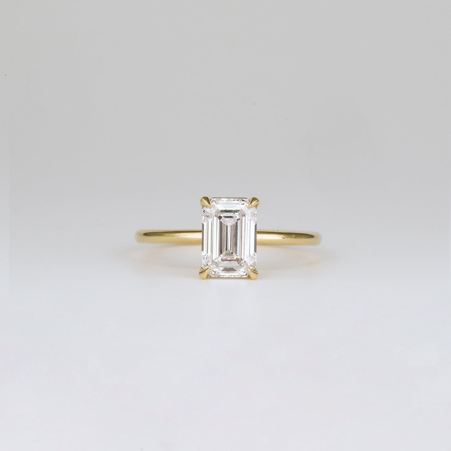 1.57 CT Emerald Cut Solitaire Lab Grown Diamond Engagement Ring