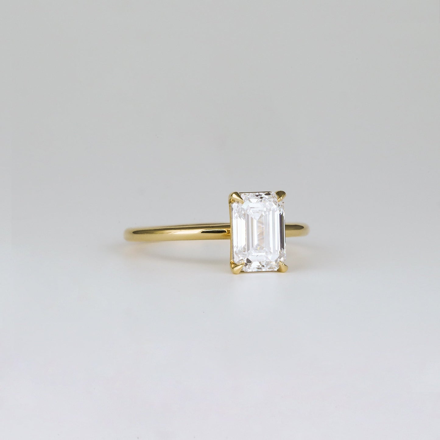 1.57 CT Emerald Cut Solitaire Lab Grown Diamond Engagement Ring