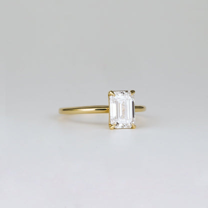 1.57 CT Emerald Cut Solitaire Lab Grown Diamond Engagement Ring