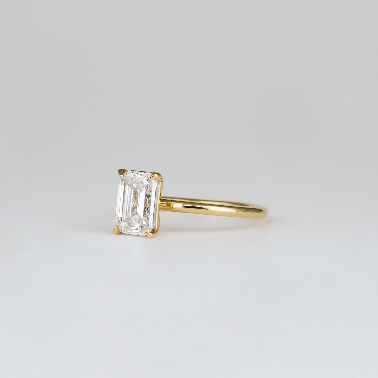 1.57 CT Emerald Cut Solitaire Lab Grown Diamond Engagement Ring