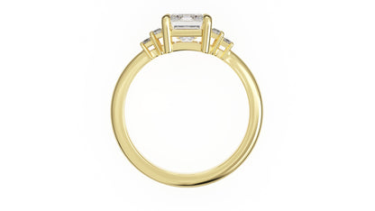 Marquise Shaped Three Stone Lab Grown Diamond Engagement Ring