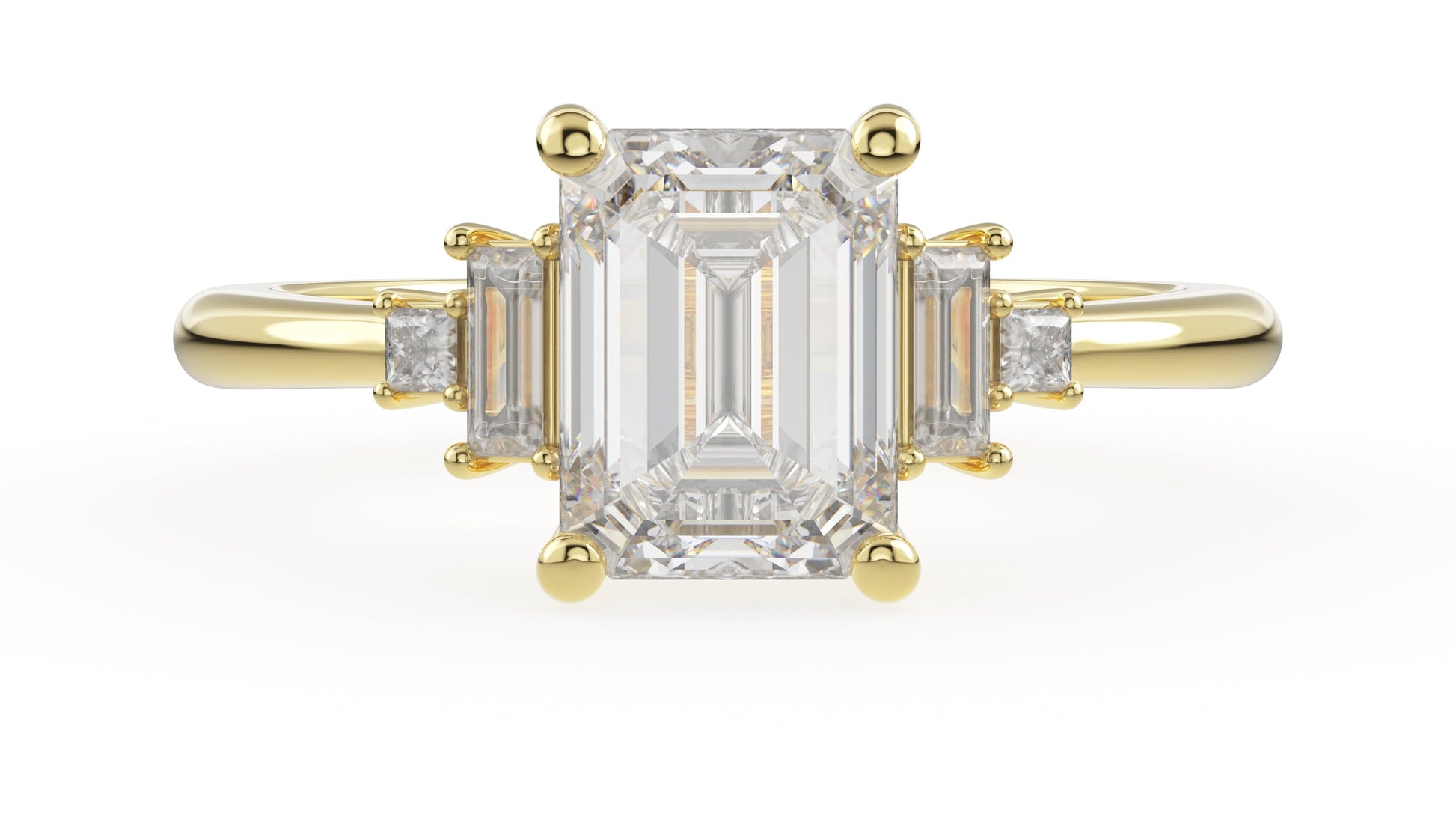 Marquise Shaped Three Stone Lab Grown Diamond Engagement Ring