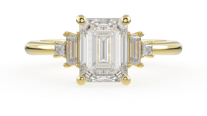 Marquise Shaped Three Stone Lab Grown Diamond Engagement Ring