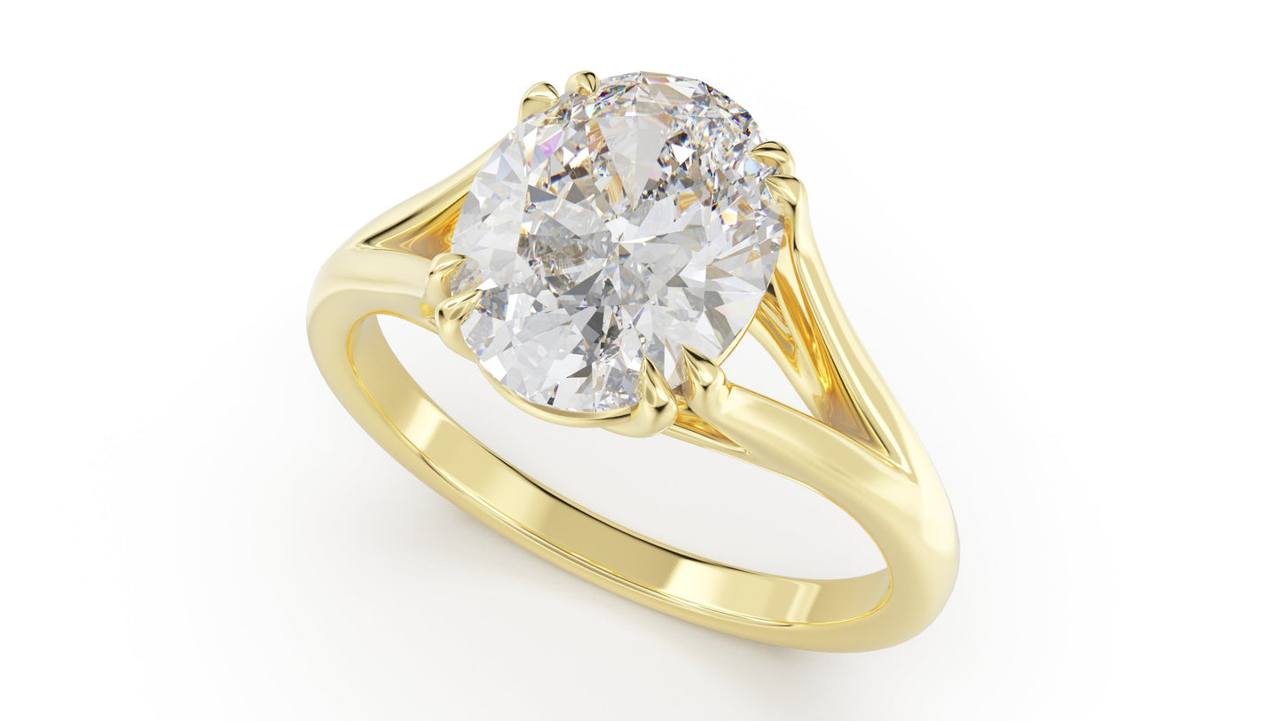 Marquise Shaped Three Stone Lab Grown Diamond Engagement Ring