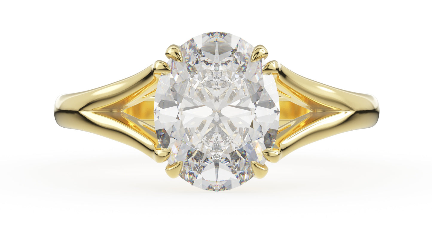 Marquise Shaped Three Stone Lab Grown Diamond Engagement Ring