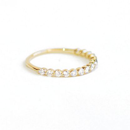 0.25 TCW Round Shaped Half Eternity Lab Grown Diamond Wedding Band