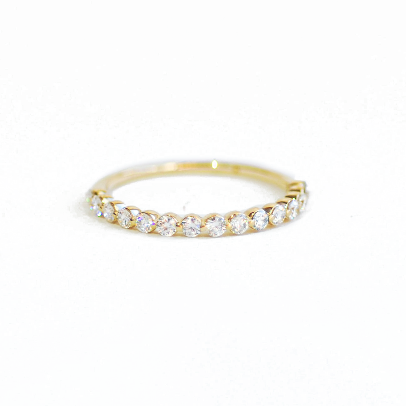 0.25 TCW Round Shaped Half Eternity Lab Grown Diamond Wedding Band