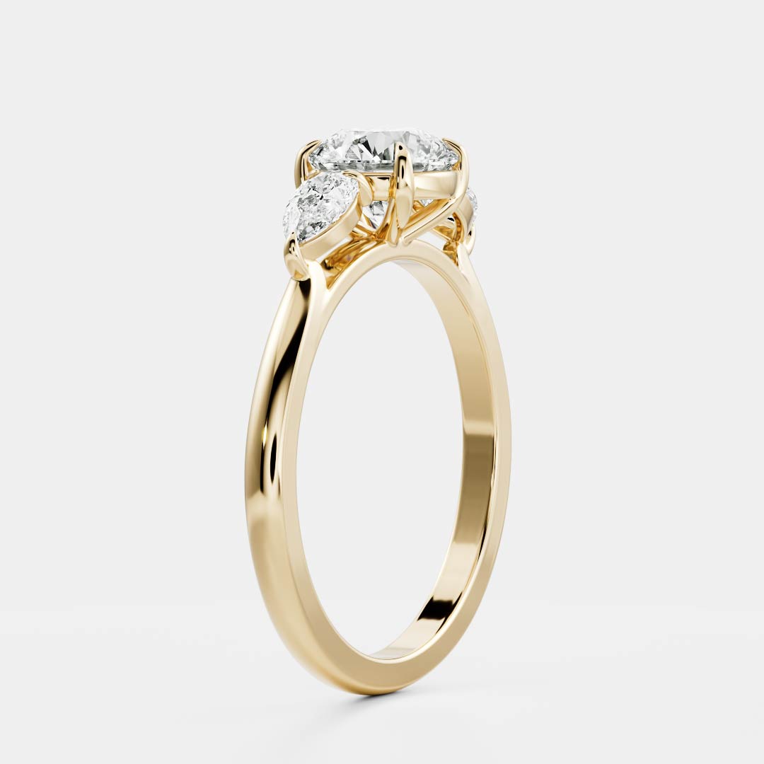 Marquise Cut Cluster Styled Lab Grown Diamond Engagement Ring