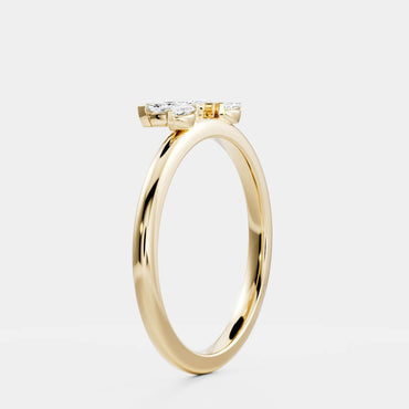 0.25 TCW Round Shaped Half Eternity Lab Grown Diamond Wedding Band