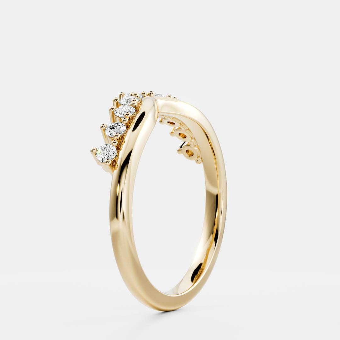 0.25 TCW Round Shaped Half Eternity Lab Grown Diamond Wedding Band