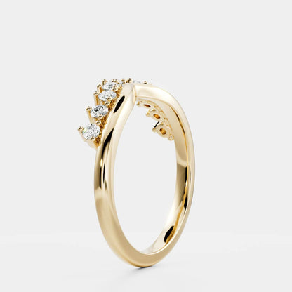 0.25 TCW Round Shaped Half Eternity Lab Grown Diamond Wedding Band