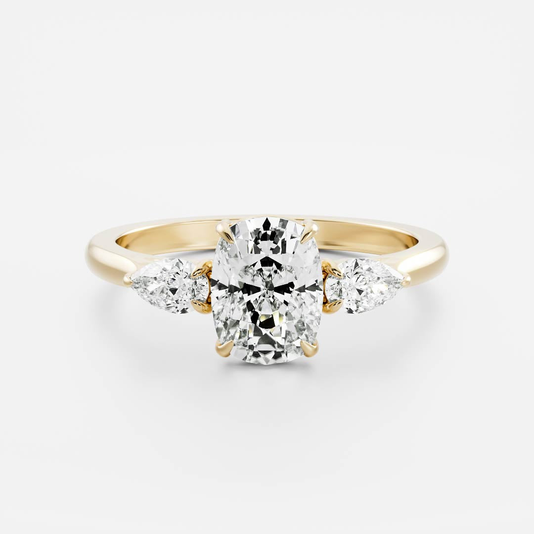 Marquise Cut Cluster Styled Lab Grown Diamond Engagement Ring
