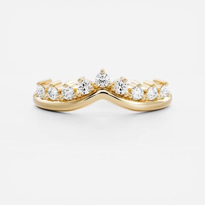 0.25 TCW Round Shaped Half Eternity Lab Grown Diamond Wedding Band