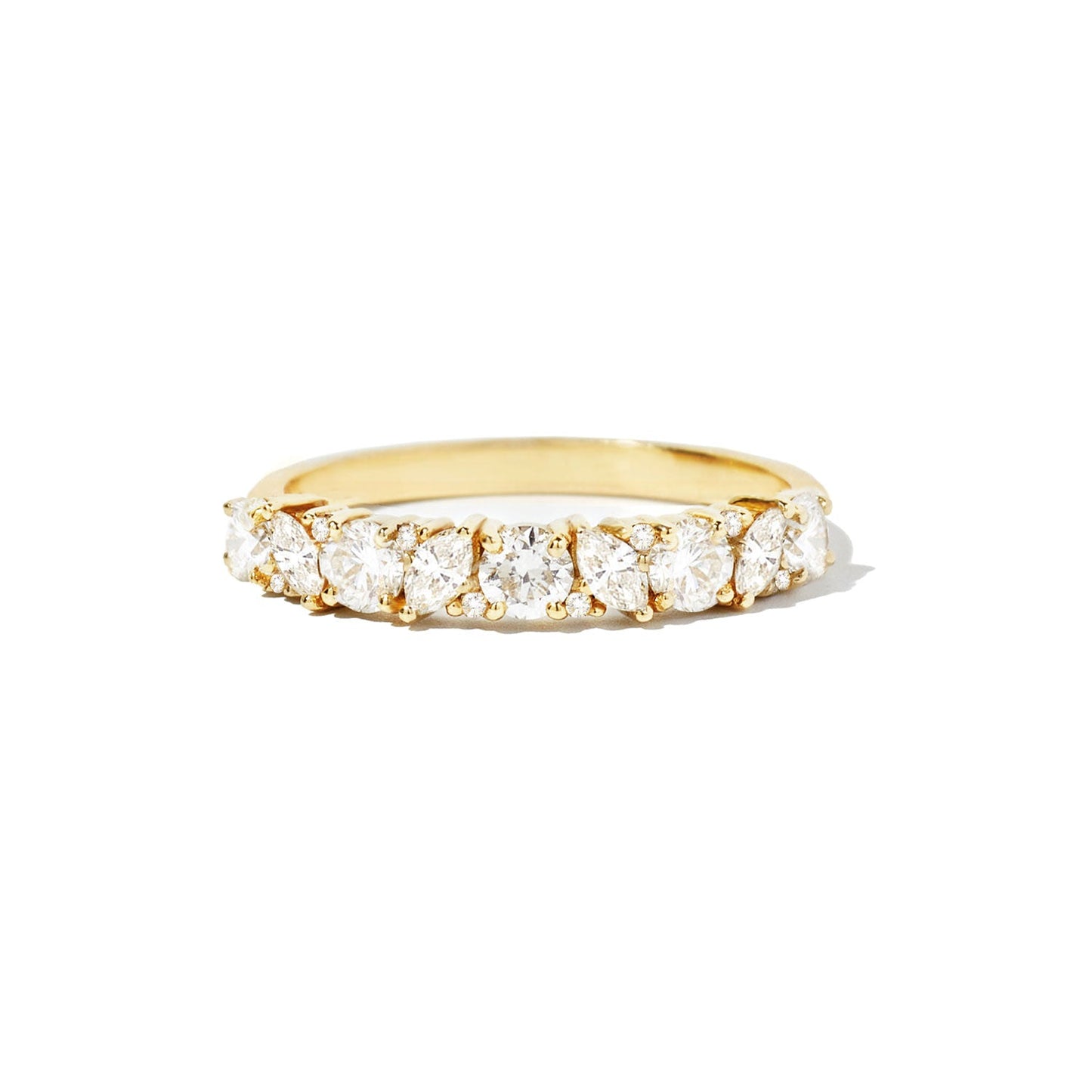 0.25 TCW Round Shaped Half Eternity Lab Grown Diamond Wedding Band