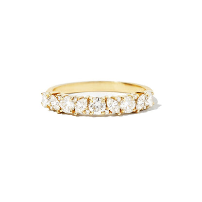 0.25 TCW Round Shaped Half Eternity Lab Grown Diamond Wedding Band