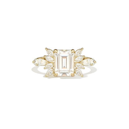 Marquise Shaped Three Stone Lab Grown Diamond Engagement Ring