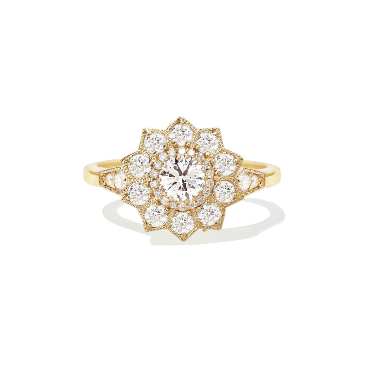 Marquise Shaped Three Stone Lab Grown Diamond Engagement Ring