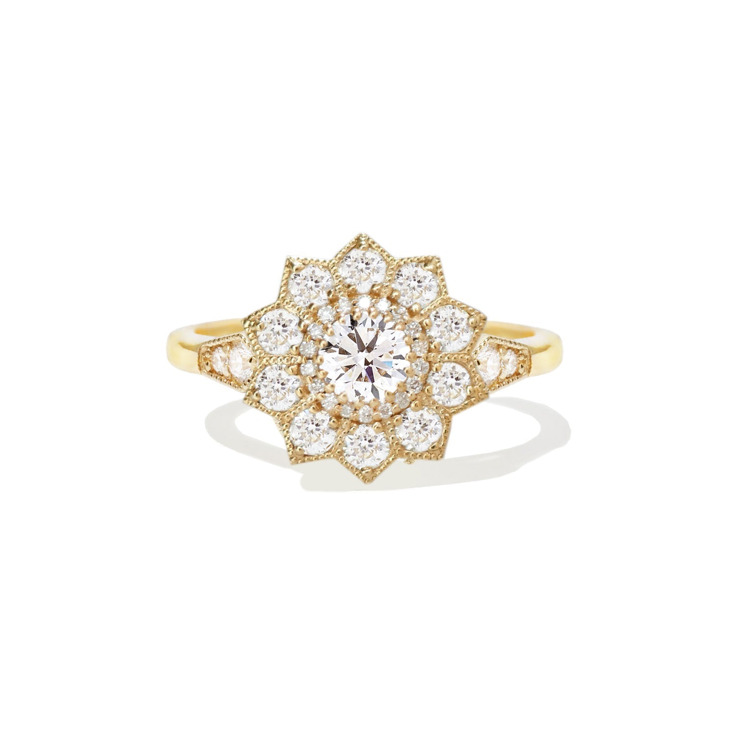 Marquise Shaped Three Stone Lab Grown Diamond Engagement Ring