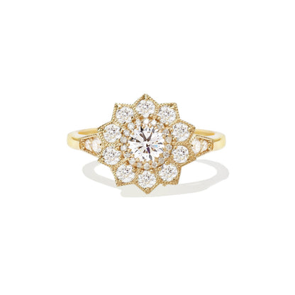 Marquise Shaped Three Stone Lab Grown Diamond Engagement Ring