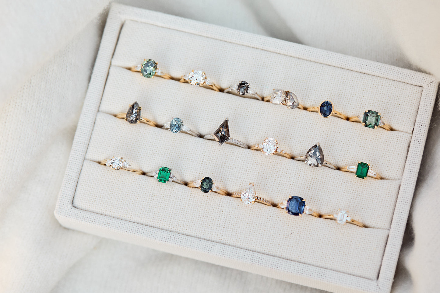 Marquise Shaped Three Stone Lab Grown Diamond Engagement Ring