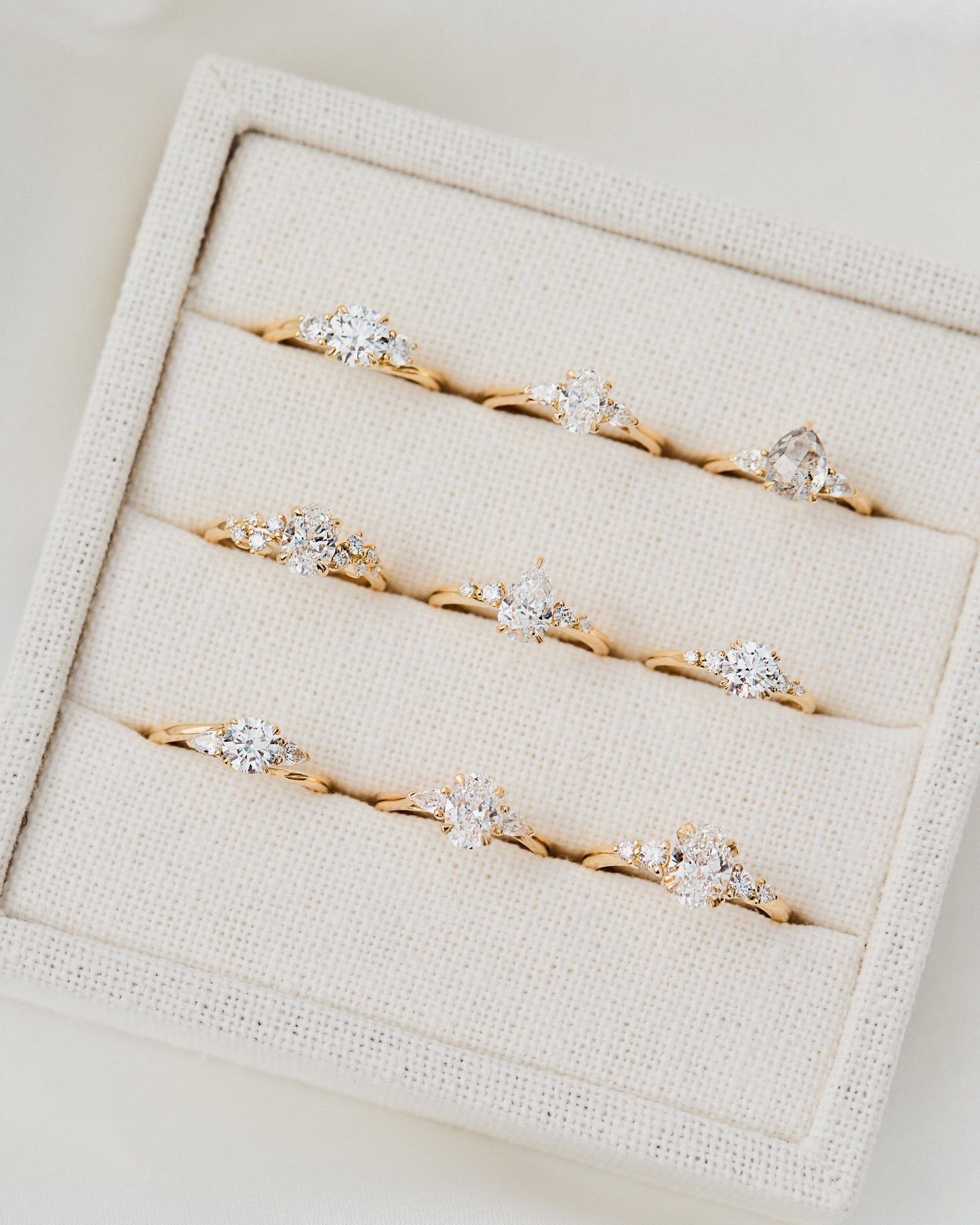 Marquise Shaped Three Stone Lab Grown Diamond Engagement Ring