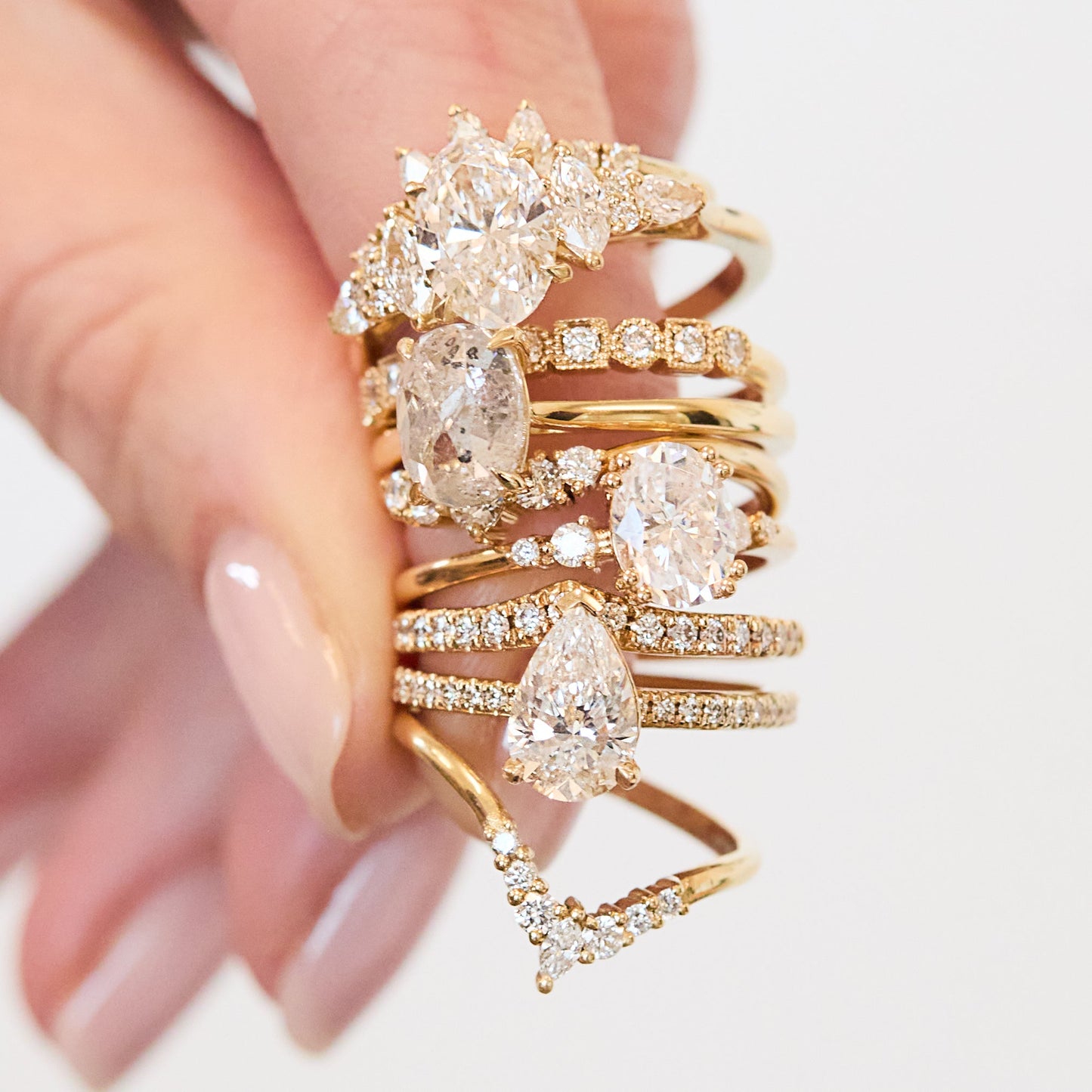 Marquise Shaped Three Stone Lab Grown Diamond Engagement Ring