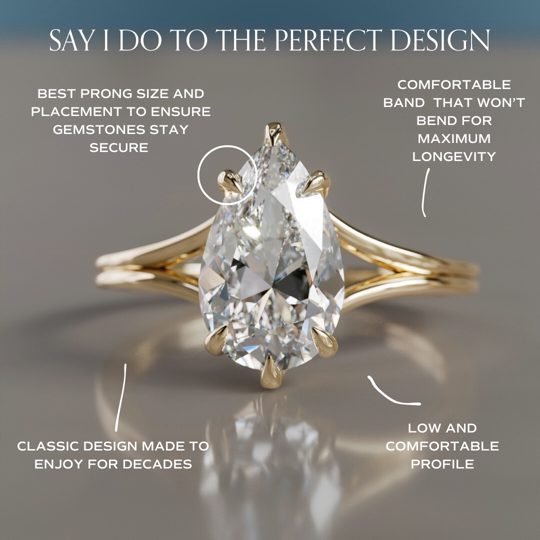 Marquise Shaped Three Stone Lab Grown Diamond Engagement Ring