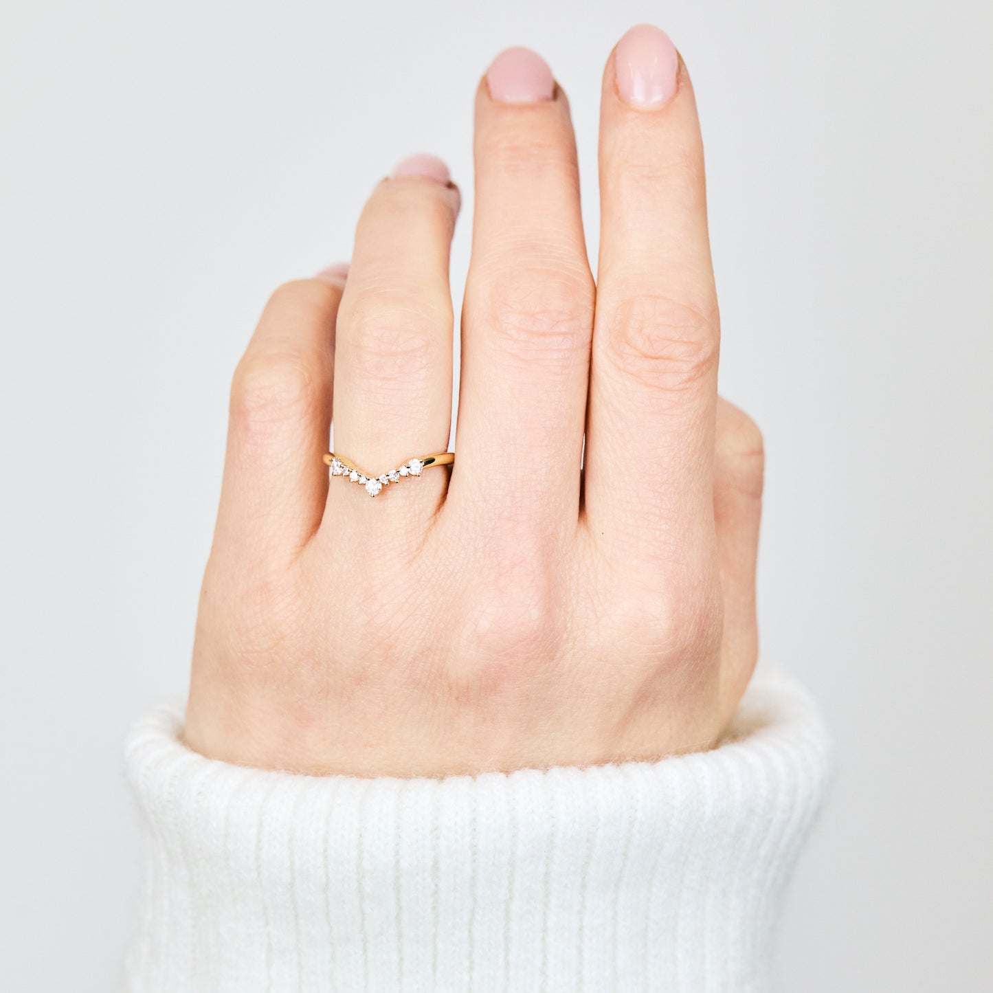 0.25 TCW Round Shaped Half Eternity Lab Grown Diamond Wedding Band