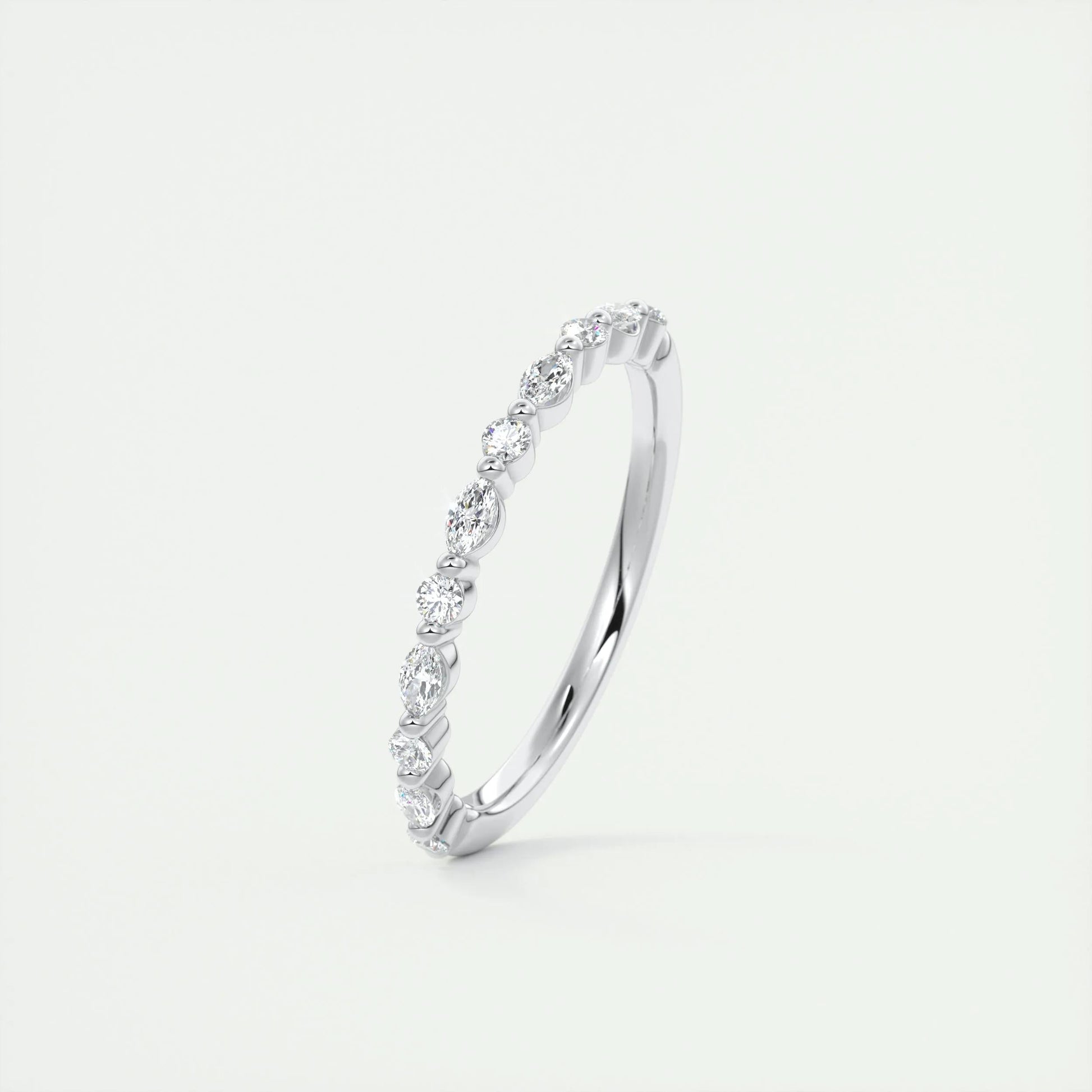 0.32 Marquise & Round Alternative Moissanite Wedding Band 2