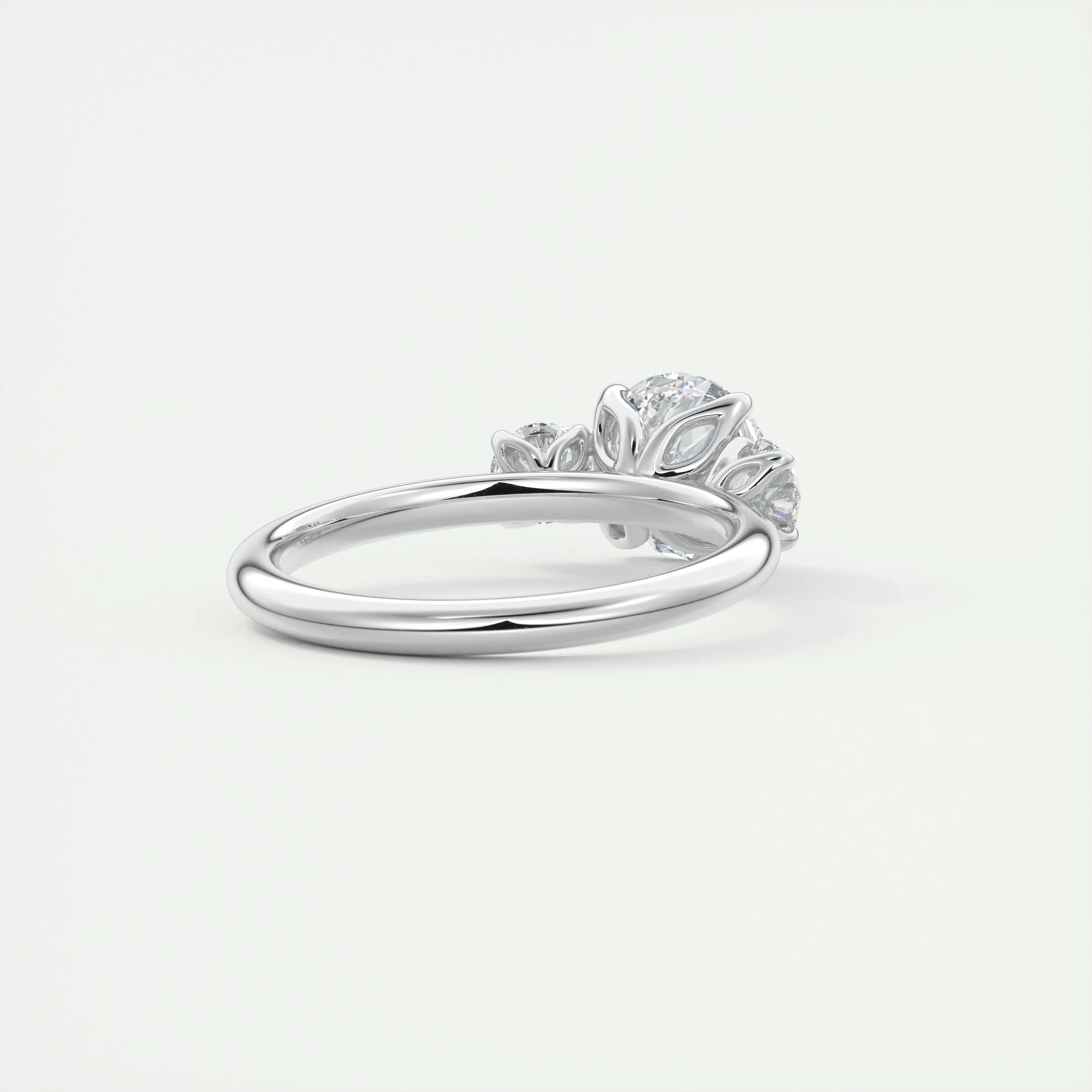 1.5 CT Round 3 Stones CVD F/VS1 Diamond Engagement Ring 3