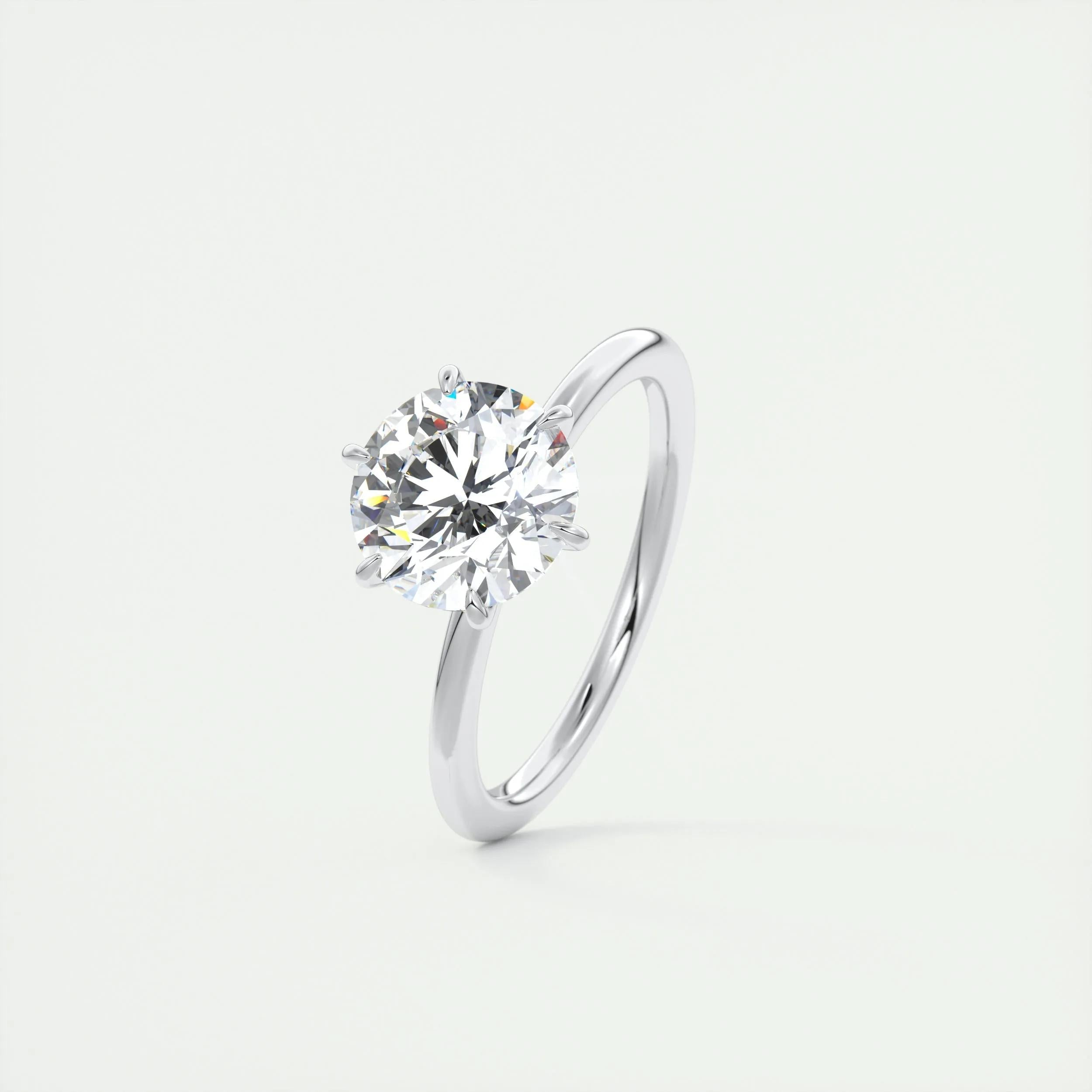 2.0 CT Round Cut Solitaire Moissanite Engagement Ring 5