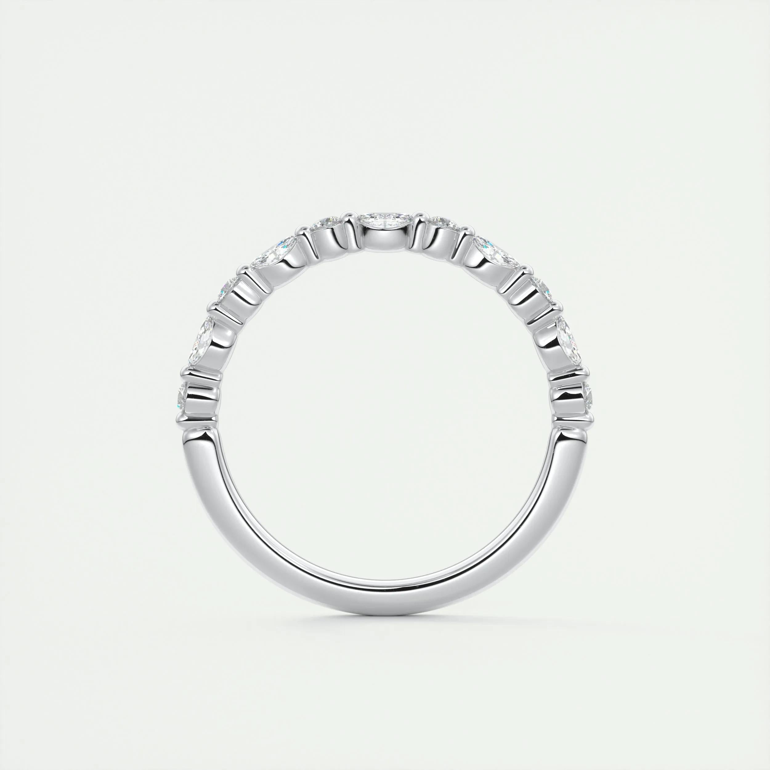 0.32 Marquise & Round Alternative Moissanite Wedding Band 3